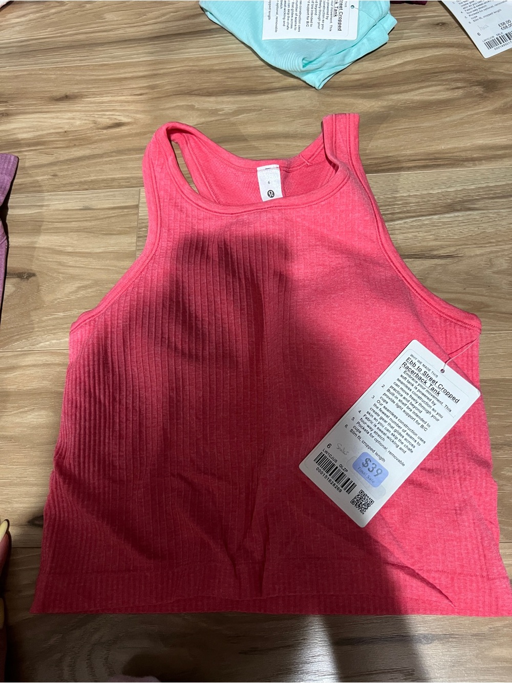 NWT Lululemon Ebb to Street Cropped Tank GLZP 6